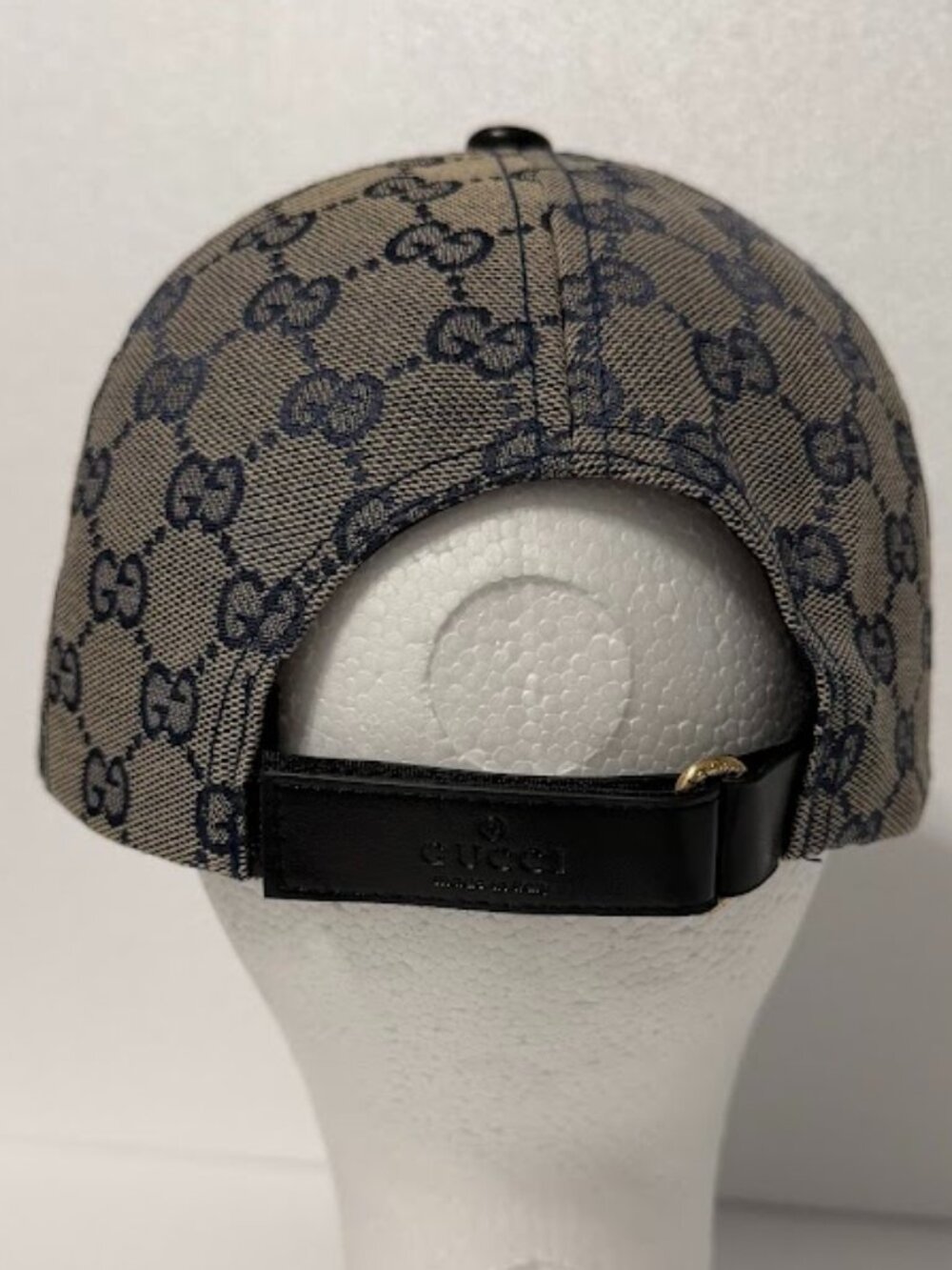 Unisex GG Supreme Baseball Cap Beige Blue Web Stripe Leather Strap Hat - Picture 2 of 8
